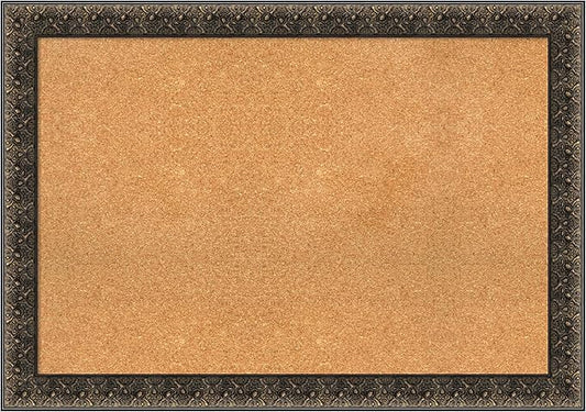 Amanti Art Natural Cork Board for Wall, 29x41 Vision Board with Black Wood Frame, Large Corkboard Office Decor for Home Organization, Traditional Corkboard Pinboard to display items for home