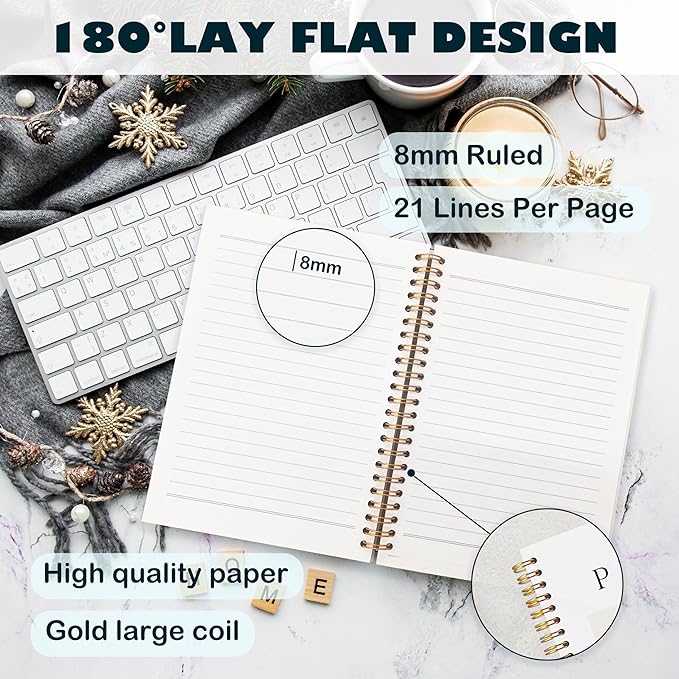 BearCake Peace I Leave with You Boho Floral Christian Notebook Journal, Christian Gifts for Women, Bible Notebooks for Note Taking, Bible Journaling Notebook, Hardcover Spiral Notebook 5.5x8.3