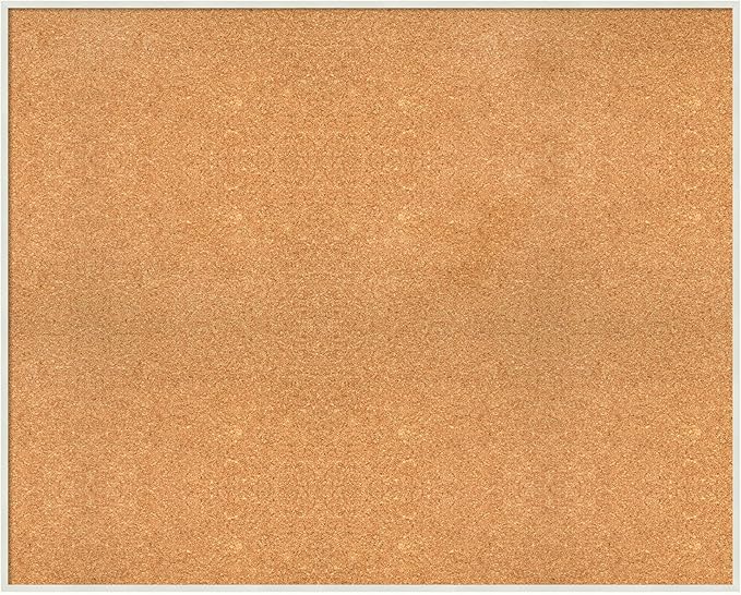 Amanti Art Natural Cork Board for Wall, 33x41 Vision Board with White Frame, X-Large Corkboard Office Decor for Home Organization, Modern Corkboard Pinboard to Display Items for Home Organization in