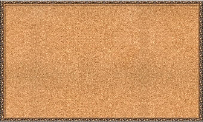 Amanti Art Natural Cork Board for Wall, 30x50 Vision Board with Bronze Frame, Oversize Corkboard Office Decor for Home Organization, Traditional Corkboard Pinboard to Display Items for Home