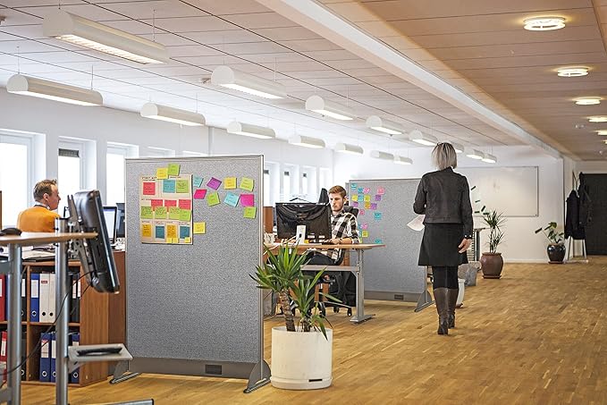 GOF Freestanding Office Partition, Large Fabric Room Divider Panel, 72" W x 60" H