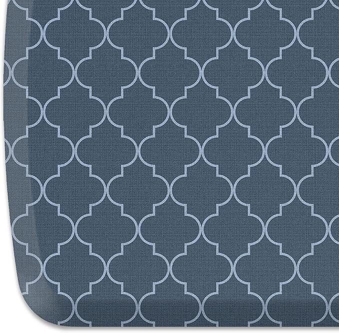 GelPro Elite Premier Anti-Fatigue Kitchen Comfort Floor Mat, 20x72", Lattice Indigo Stain Resistant Surface with therapeutic gel and energy-return foam for health & wellness