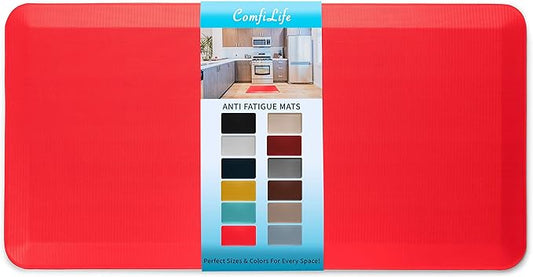 ComfiLife Anti Fatigue Floor Mat – 3/4 Inch Thick Kitchen Mats for Floor, Standing Desk Mat, Kitchen Rug – Comfort at Home, Office – Durable – Stain Resistant – Non-Slip (24" x 70", Scarlet Orange)