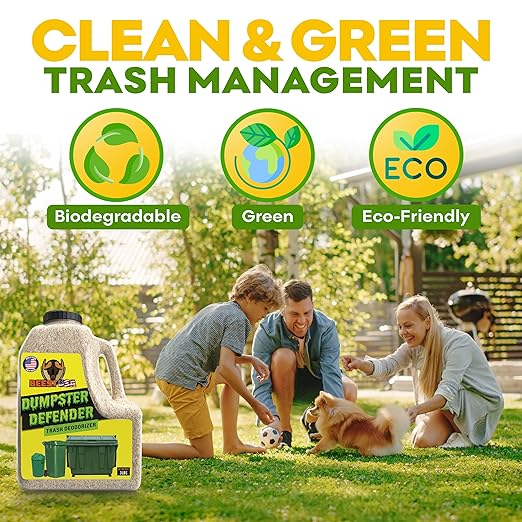 BEEST Dumpster Defender - 3lbs Outdoor Trash Can Deodorizer & Liquid Waste Absorber (Made in USA) Biodegradable Trash Can Odor Eliminator - Powerful Garbage Deodorizer for Always-Fresh Bins - 14 Cups