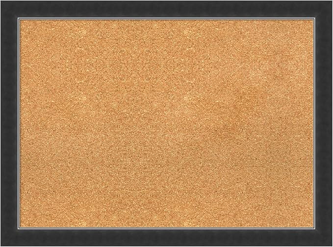 Amanti Art Natural Cork Board for Wall, 23x31 Vision Board with Black Wood Frame, Medium Corkboard Office Decor for Home Organization, Modern Contemporary Corkboard Pinboard to display items for home