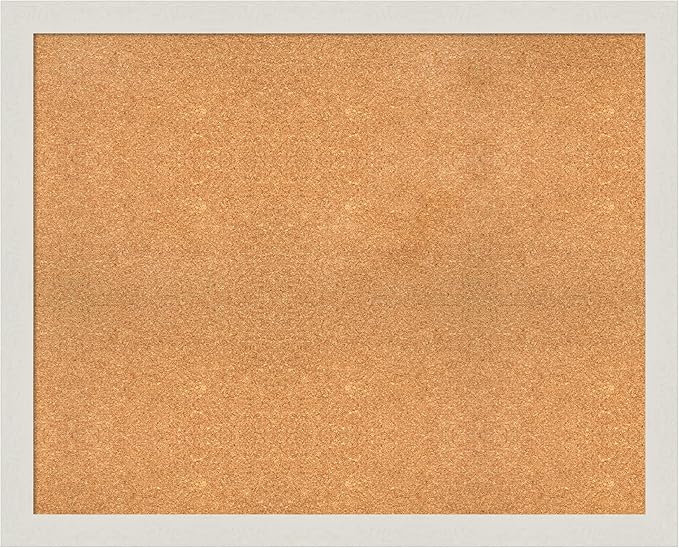 Amanti Art Natural Cork Board for Wall, 33x41 Vision Board with White Frame, X-Large Corkboard Office Decor for Home Organization, Country Rustic Corkboard Pinboard to Display Items for Home