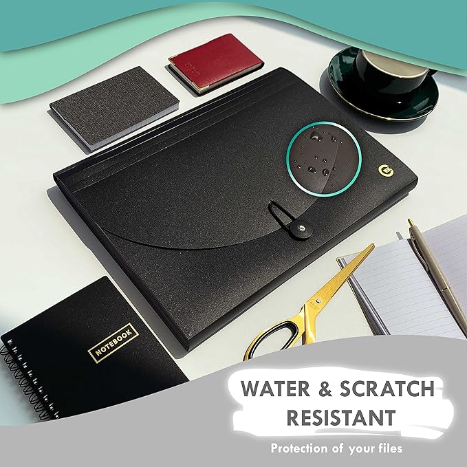 CNK File Folders Organizer with 13 Pockets Accordion Expanding Folder For Documents Receipt Document Paper Pocket Filing Products Accordian Important expandable holder files alphabetical Labels Letter