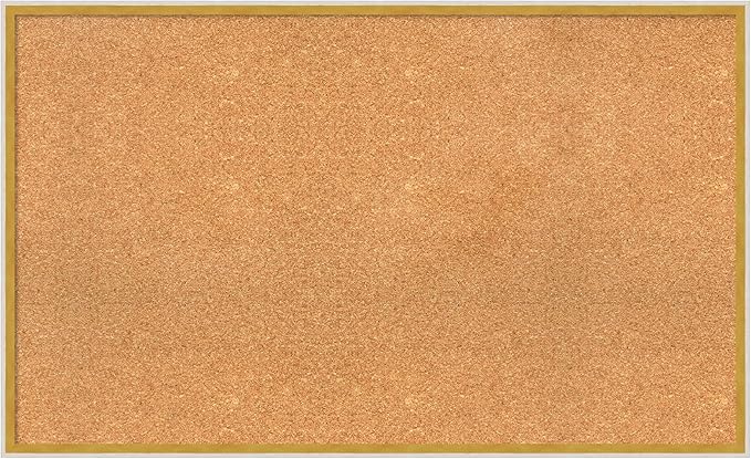 Amanti Art Natural Cork Board for Wall, 25x41 Vision Board with White Frame, Large Corkboard Office Decor for Home Organization, Modern Corkboard Pinboard to Display Items for Home Organization in