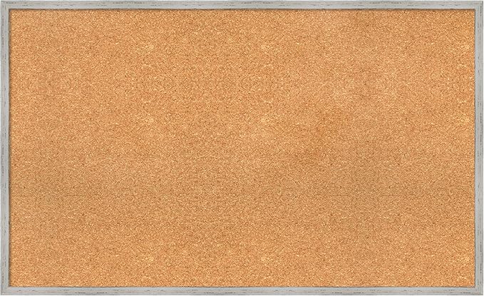 Amanti Art Natural Cork Board for Wall, 25x41 Vision Board with White Frame, Large Corkboard Office Decor for Home Organization, Cottage Corkboard Pinboard to Display Items for Home Organization in