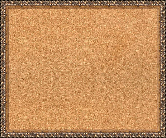 Amanti Art Natural Cork Board for Wall, 20x24 Vision Board with Bronze Frame, Medium Corkboard Office Decor for Home Organization, Traditional Corkboard Pinboard to Display Items for Home