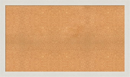 Amanti Art Natural Cork Board for Wall, 29x49 Vision Board with White Frame, Oversize Corkboard Office Decor for Home Organization, Country Rustic Corkboard Pinboard to Display Items for Home