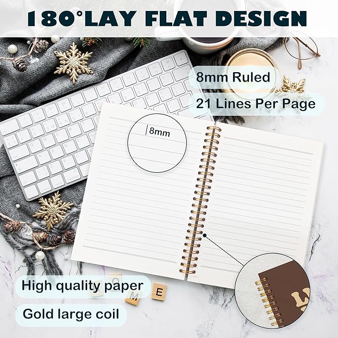 BearCake Christian Journals for Men, Living Proof of a Loving God Christian Notebook, Bible Notebooks for Note Taking, Bible Journaling Notebook, Hardcover Spiral Notebook 5.5x8.3