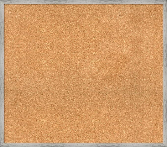 Amanti Art Natural Cork Board for Wall, 29x33 Vision Board with White Frame, Large Corkboard Office Decor for Home Organization, Cottage Corkboard Pinboard to Display Items for Home Organization in