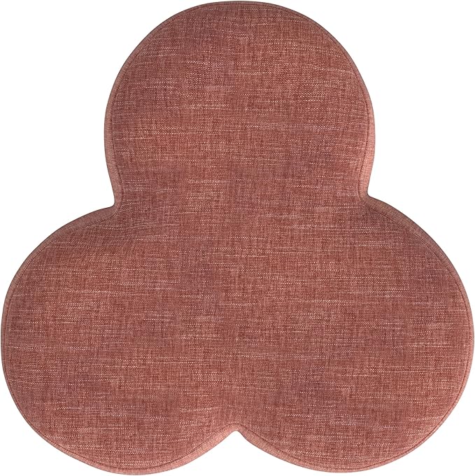 HomePop Upholstered Clover Shaped Ottoman Home Décor|Foot Rest Ottoman - Pink Chenille