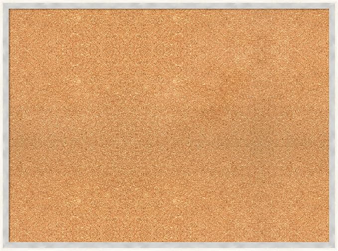 Amanti Art Natural Cork Board for Wall, 23x31 Vision Board with White Frame, Large Corkboard Office Decor for Home Organization, Modern Corkboard Pinboard to Display Items for Home Organization in