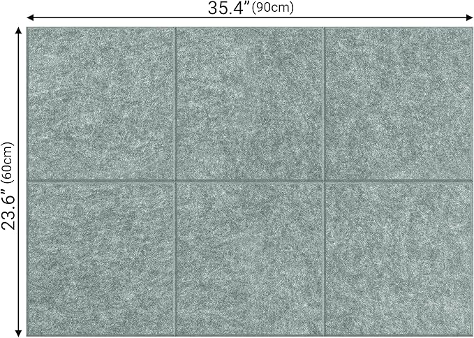 AKTOP Cork Board Bulletin Board 24"x36", 6 Pack Removable Felt Cork Board Tiles for Wall, Large Corkboard Notice Pin Board for Office, School & Home,24 Safe Adhesive Tabs, 20 Push Pins, Grey