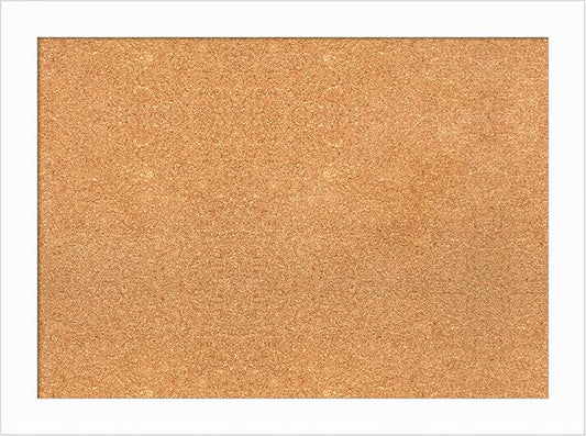 Amanti Art Natural Cork Board for Wall, 23x31 Vision Board with White Frame, Medium Corkboard Office Decor for Home Organization, Casual Corkboard Pinboard to Display Items for Home Organization in