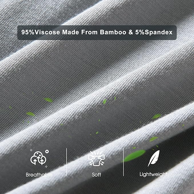 BAMBOO COOL Men's Ultra Breathable Underwear,No Riding Up Boxer Briefs with ComfortFlexible Waistband,Multipack