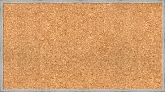 Amanti Art Natural Cork Board for Wall, 25x45 Vision Board with White Frame, Oversize Corkboard Office Decor for Home Organization, Cottage Corkboard Pinboard to Display Items for Home Organization
