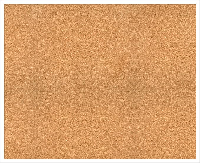 Amanti Art Natural Cork Board for Wall, 35x43 Vision Board with White Frame, Oversize Corkboard Office Decor for Home Organization, Modern Corkboard Pinboard to Display Items for Home Organization in