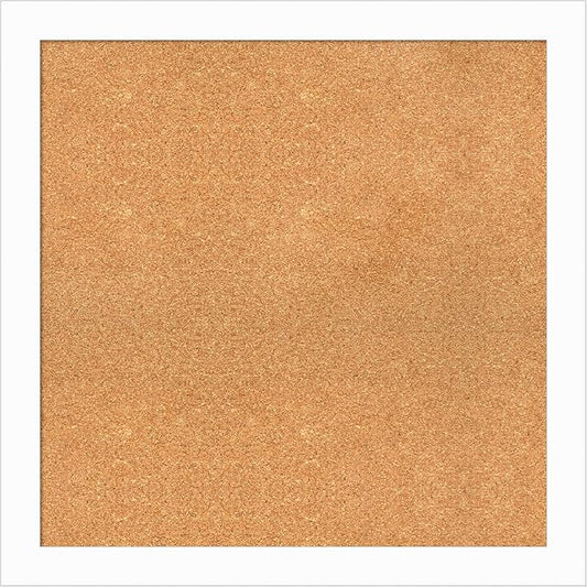 Amanti Art Natural Cork Board for Wall, 29x29 Vision Board with White Frame, Large Corkboard Office Decor for Home Organization, Casual Corkboard Pinboard to Display Items for Home Organization in