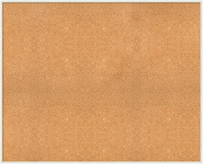 Amanti Art Natural Cork Board for Wall, 35x43 Vision Board with White Frame, Oversize Corkboard Office Decor for Home Organization, Modern Corkboard Pinboard to Display Items for Home Organization in