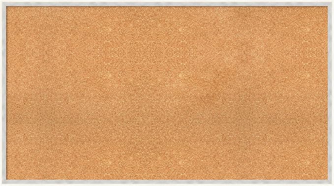 Amanti Art Natural Cork Board for Wall, 25x45 Vision Board with White Frame, Oversize Corkboard Office Decor for Home Organization, Modern Corkboard Pinboard to Display Items for Home Organization in