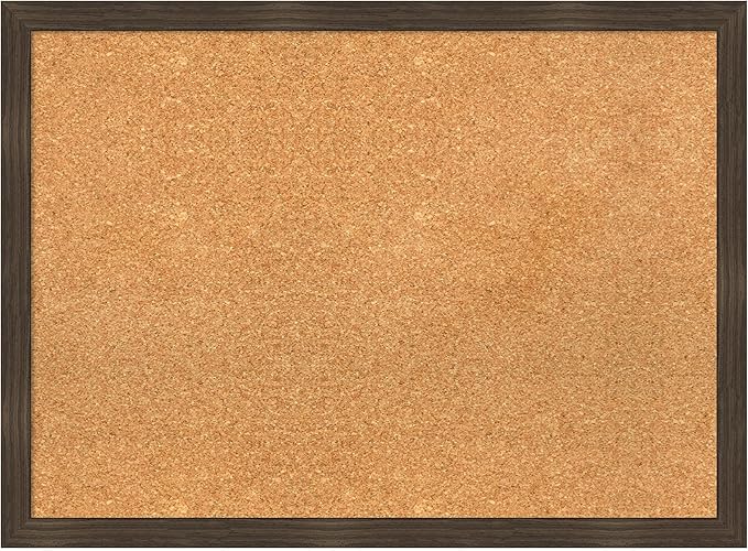Amanti Art Natural Cork Board for Wall, 22x30 Vision Board with Brown Wood Frame, Medium Corkboard Office Decor for Home Organization, Casual Corkboard Pinboard to display items for home organization