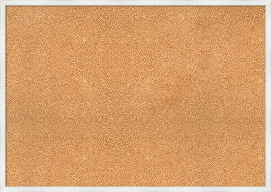 Amanti Art Natural Cork Board for Wall, 29x41 Vision Board with White Frame, X-Large Corkboard Office Decor for Home Organization, Country Rustic Corkboard Pinboard to Display Items for Home