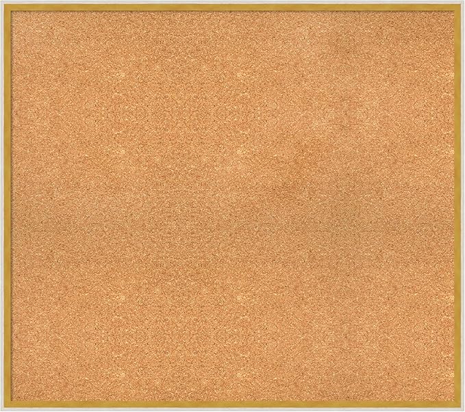 Amanti Art Natural Cork Board for Wall, 31x35 Vision Board with White Frame, Large Corkboard Office Decor for Home Organization, Modern Corkboard Pinboard to Display Items for Home Organization in