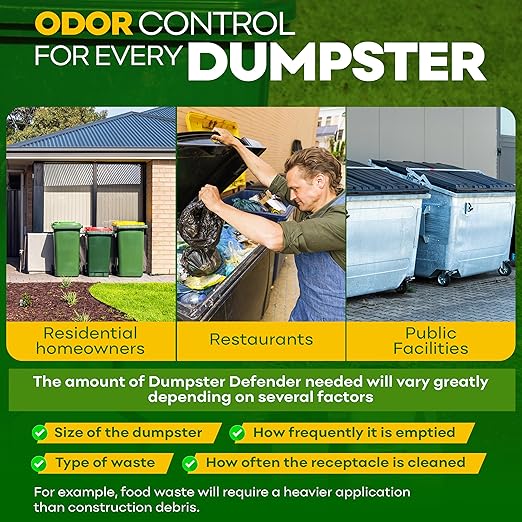 BEEST Dumpster Defender - 3lbs Outdoor Trash Can Deodorizer & Liquid Waste Absorber (Made in USA) Biodegradable Trash Can Odor Eliminator - Powerful Garbage Deodorizer for Always-Fresh Bins - 14 Cups