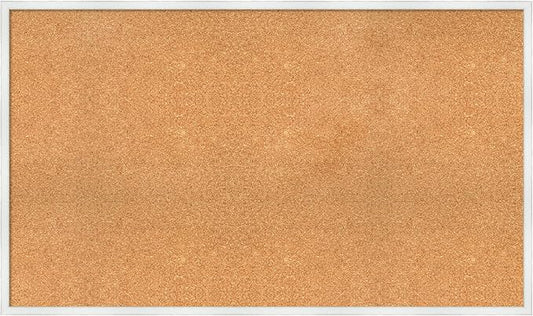 Amanti Art Natural Cork Board for Wall, 29x49 Vision Board with White Frame, Oversize Corkboard Office Decor for Home Organization, Country Rustic Corkboard Pinboard to Display Items for Home
