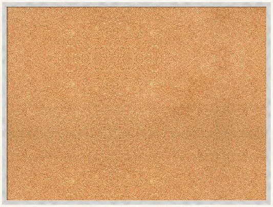 Amanti Art Natural Cork Board for Wall, 25x33 Vision Board with White Frame, Large Corkboard Office Decor for Home Organization, Modern Corkboard Pinboard to Display Items for Home Organization in