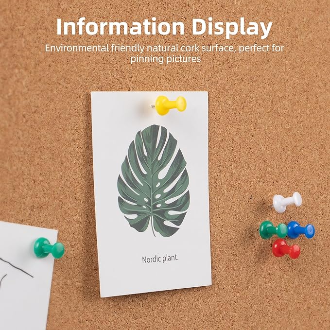 Board2by Extra Large Cork Bulletin Board 48" X 48", Black Aluminum Framed 4'x4' Corkboard for Wall, Wall Mounted Notice Pin Board with 18 Push Pins for School, Home & Office