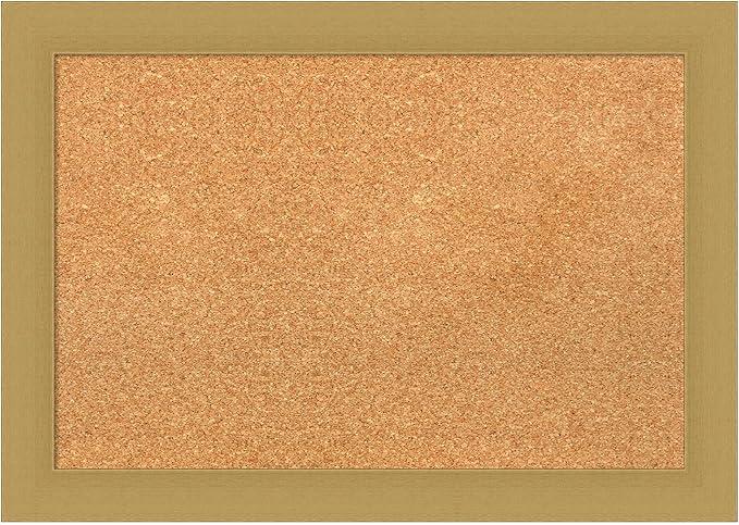 Amanti Art Natural Cork Board for Wall, 20x28 Vision Board with Gold Frame, Medium Corkboard Office Decor for Home Organization, Casual Corkboard Pinboard to display items for home organization