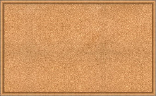 Amanti Art Natural Cork Board for Wall, 32x52 Vision Board with Bronze Frame, Oversize Corkboard Office Decor for Home Organization, Casual Corkboard Pinboard to Display Items for Home Organization