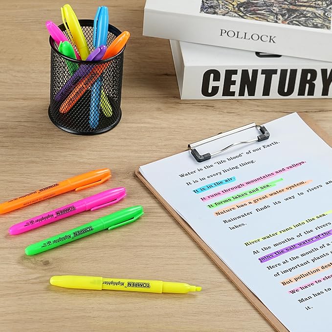 Highlighters Bulk 48 Pack – 6 Assorted Colors Chisel Tip High lighter Marker Set for School,Office,Bible Study, Journaling – Smear-Free,Quick Dry Ink Fluorescent Pens for Teachers & Students