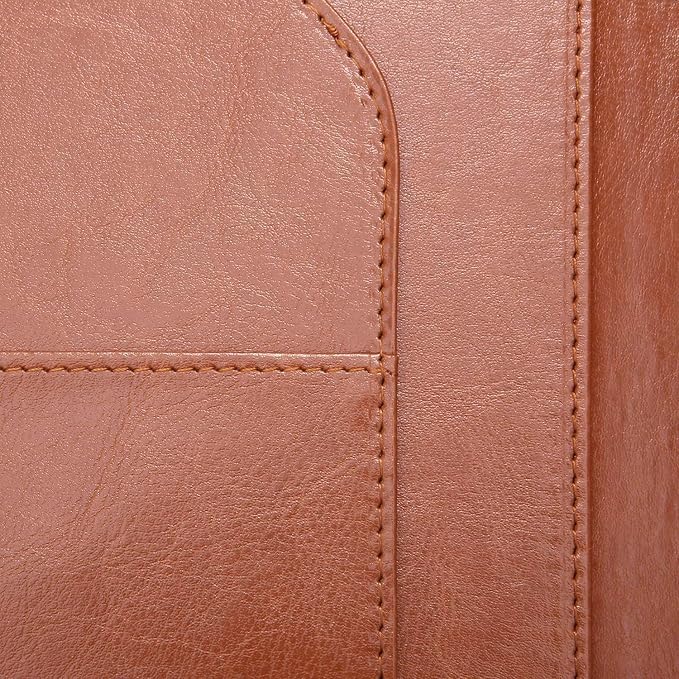 Clipboard Folder Padfolio, Mymazn Writing Portfolio Faux Leather Clipboards with Cover for Legal Pad Holder Letter Size A4 8.5 x 11 for Business Conference Notepad Clip Boards Brown