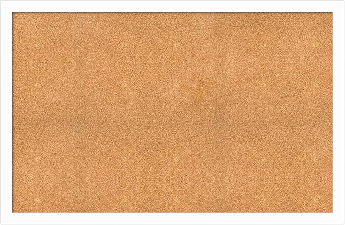 Amanti Art Natural Cork Board for Wall, 37x57 Vision Board with White Frame, Oversize Corkboard Office Decor for Home Organization, Casual Corkboard Pinboard to Display Items for Home Organization in