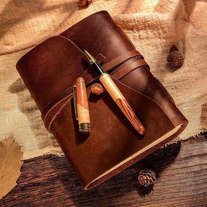 Best Wooden Gel Pen Gift Set with Handmade Rollerball Designer Pen Holder Box and Refills, Business Ballpoint Pen with Fancy Journaling Pen Display Case