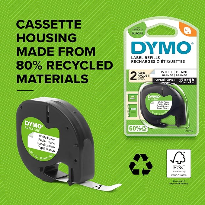 DYMO LetraTag LT-100H Handheld Label Maker ABC Keyboard Label Printer with Easy-to-Use, 13 Character LCD Screen Great for Home & Office Organisation Pink