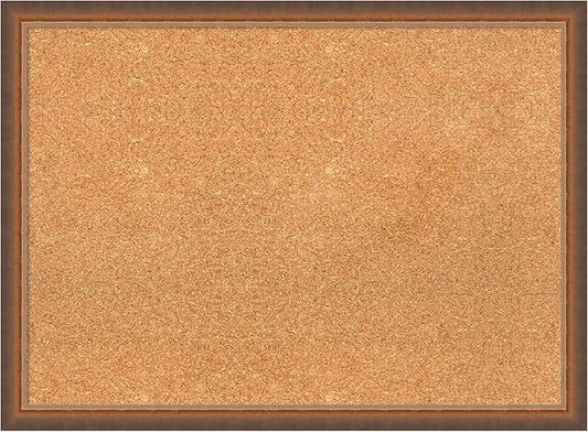 Amanti Art Natural Cork Board for Wall, 22x30 Vision Board with Bronze Frame, Medium Corkboard Office Decor for Home Organization, Modern Corkboard Pinboard to Display Items for Home Organization in