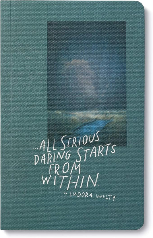 Compendium Softcover Journal - All serious daring starts from within. – A Write Now Journal with 128 Lined Pages, 5″W x 8″H