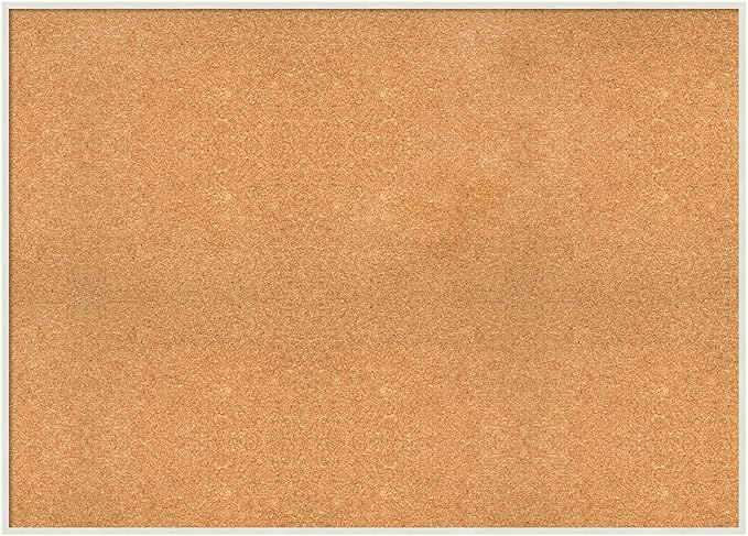 Amanti Art Natural Cork Board for Wall, 31x43 Vision Board with White Frame, Oversize Corkboard Office Decor for Home Organization, Modern Corkboard Pinboard to Display Items for Home Organization in