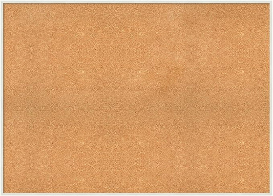 Amanti Art Natural Cork Board for Wall, 31x43 Vision Board with White Frame, Oversize Corkboard Office Decor for Home Organization, Modern Corkboard Pinboard to Display Items for Home Organization in