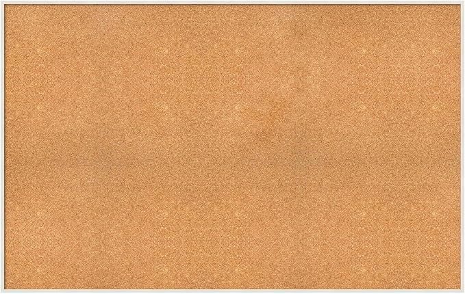 Amanti Art Natural Cork Board for Wall, 35x55 Vision Board with White Frame, Oversize Corkboard Office Decor for Home Organization, Modern Corkboard Pinboard to Display Items for Home Organization in