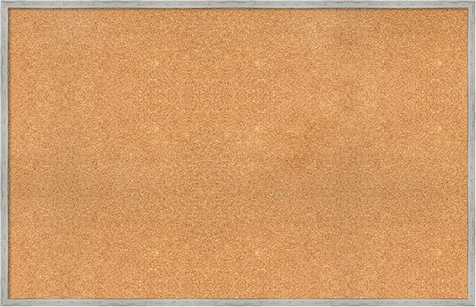 Amanti Art Natural Cork Board for Wall, 29x45 Vision Board with White Frame, Oversize Corkboard Office Decor for Home Organization, Cottage Corkboard Pinboard to Display Items for Home Organization