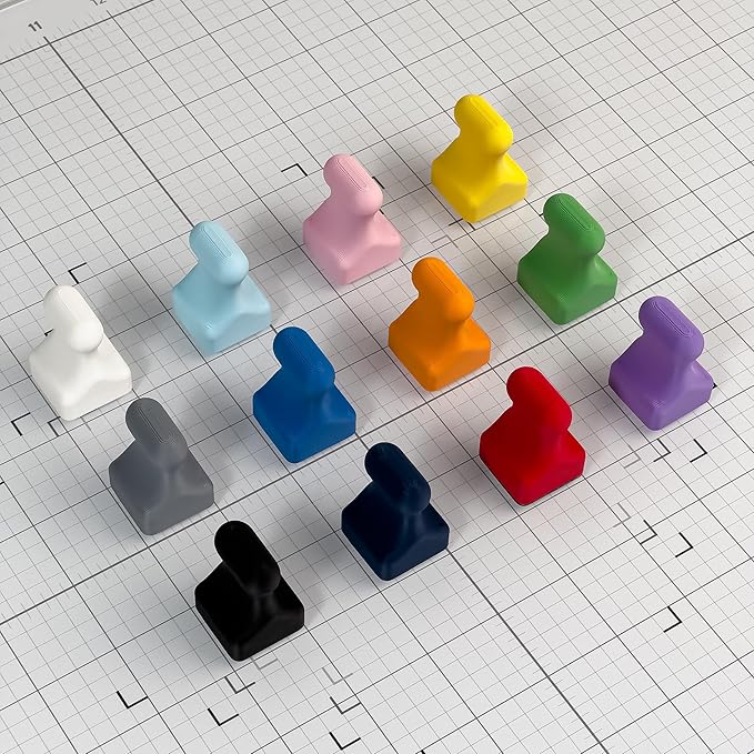 Glassboard Studio MiniPawn Magnet - Strong Neodymium Rare Earth Magnets for Fridge, Whiteboard, Locker & Magnetic Glassboards - Ideal for Crafting & Office Use - Strong Fridge Magnets (Ice Blue, 12)