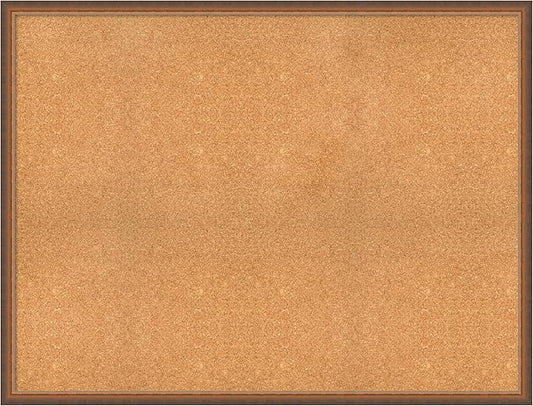 Amanti Art Natural Cork Board for Wall, 38x50 Vision Board with Bronze Frame, Oversize Corkboard Office Decor for Home Organization, Modern Corkboard Pinboard to Display Items for Home Organization