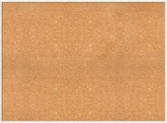 Amanti Art Natural Cork Board for Wall, 33x45 Vision Board with White Frame, Oversize Corkboard Office Decor for Home Organization, Modern Corkboard Pinboard to Display Items for Home Organization in